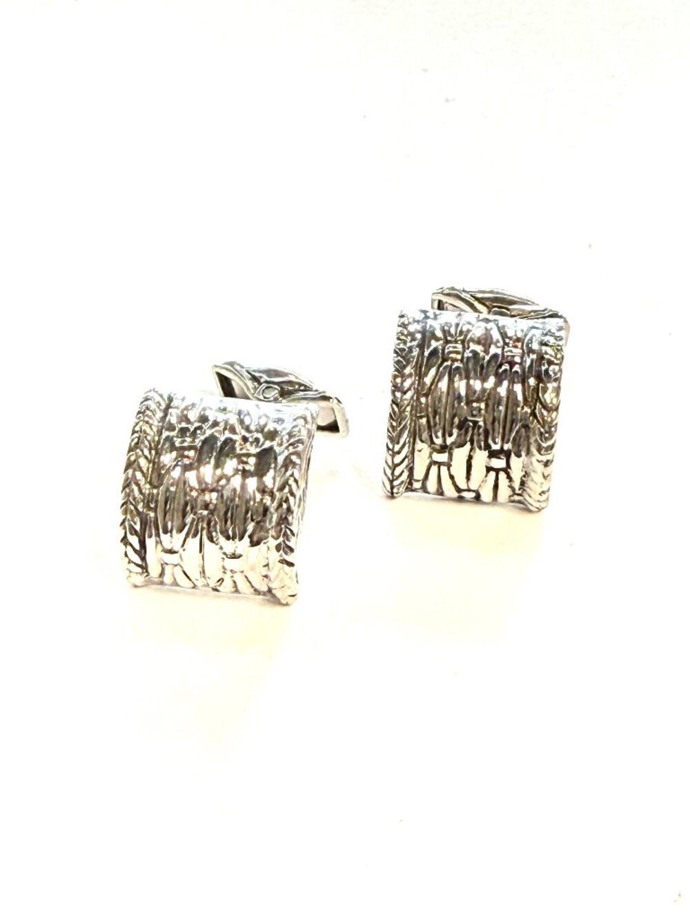 John Hardy Estate Pattern Cufflinks Sterling Silver JH113